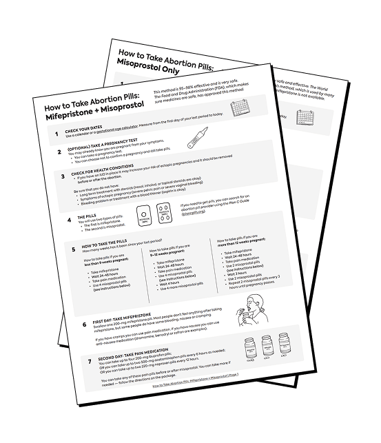 Instrucciones de las pastillas abortivas