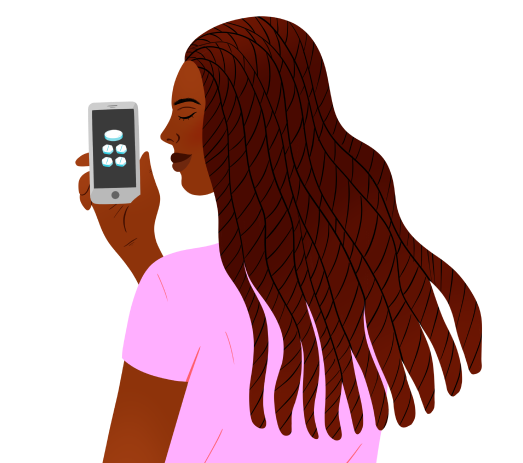 Mujer que adquiere pastillas abortivas en línea